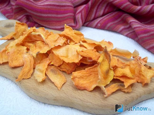Готовые чипсы из тыквы