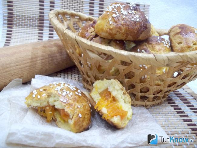 Готовое бездрожжевые булочки с вареньем