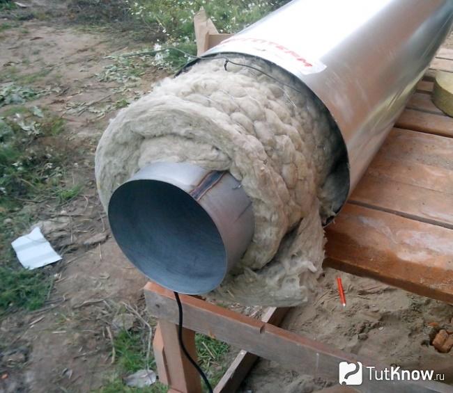 Утепление труб минеральной ватой