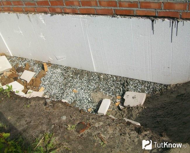 Теплоизоляция цоколя пенопластом