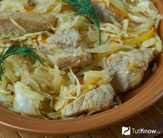 Квашеная капуста со свининой