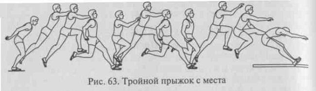 Схематическое изображение тройного прыжка с места