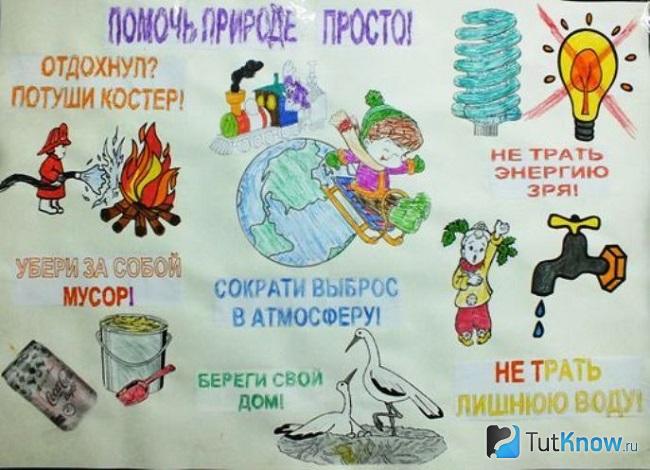 Плакат, агитирующий беречь природу