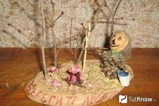 Поделка в виде лесной поляны