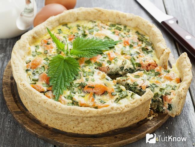 Киш с курицей и грибами