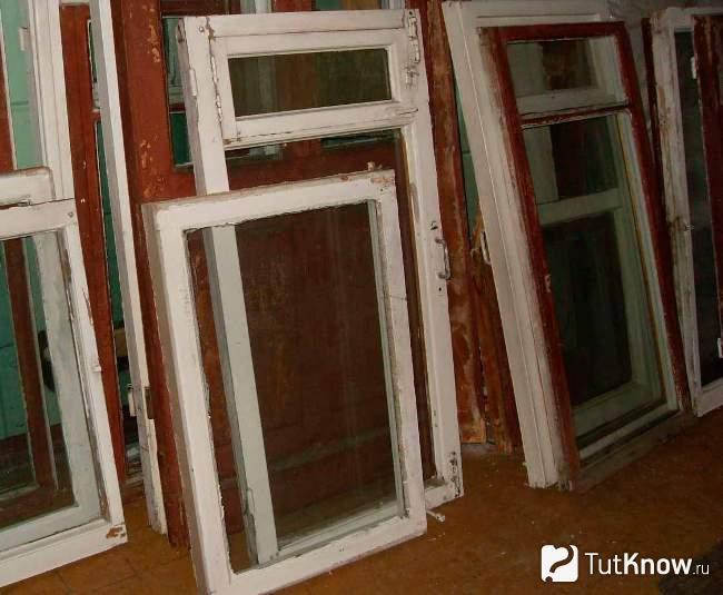 Старые окна для строительства теплицы