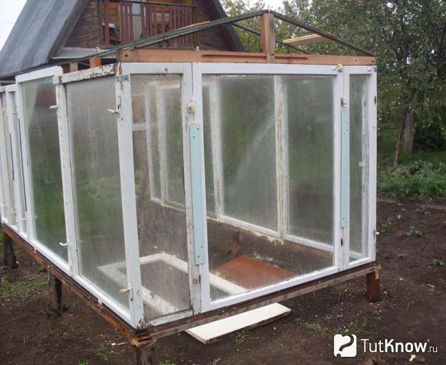 Парник из старых оконных рам