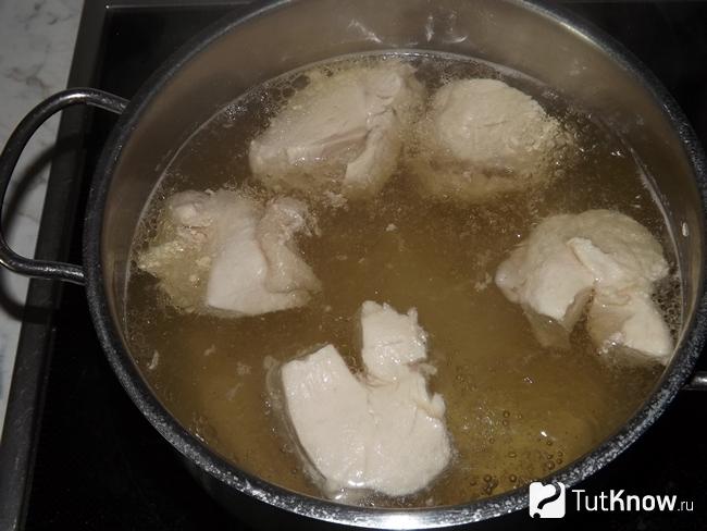 Проваривание куриной грудки