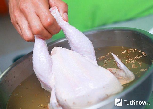 Вымачивание куриной туши