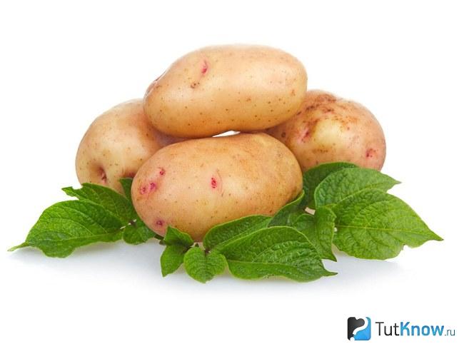 Горка картофеля на белом фоне