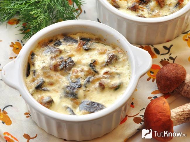 Жульен из белых грибов с курицей