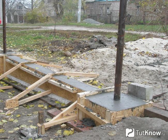 Монтаж фундамента под забор из профнастила