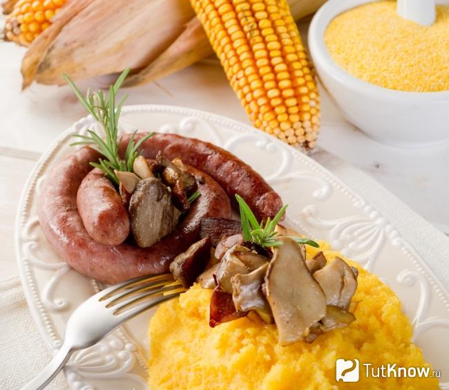 Кукурузная каша с грибами