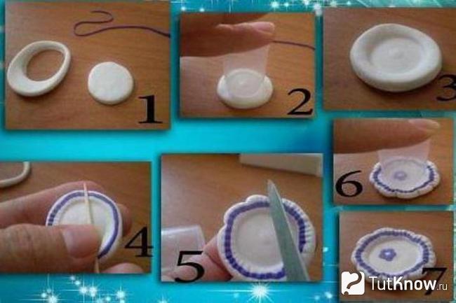 Процесс создания посуды для кукол из полимерной глины