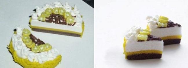 Дольки самодельного торта для кукол