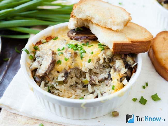 Запеканка с грибами