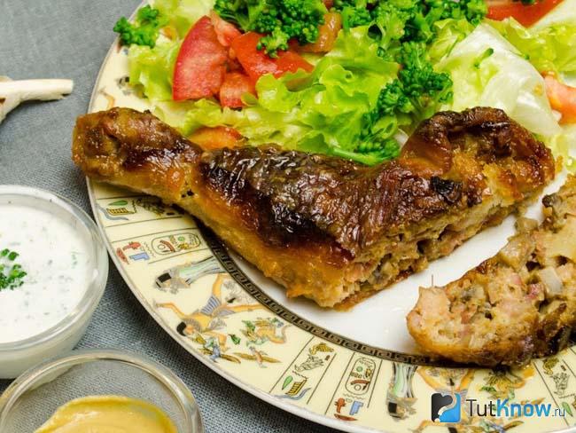 Окорочка фаршированные грибами