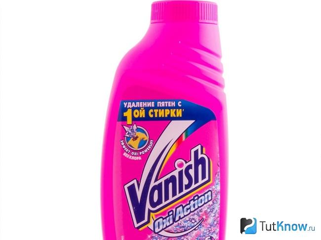 Флакон пятновыводителя Vanish крупным планом