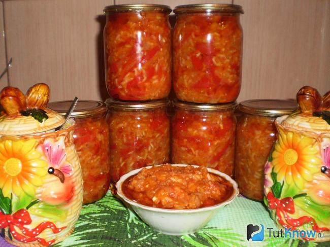 Салат с рисом на зиму