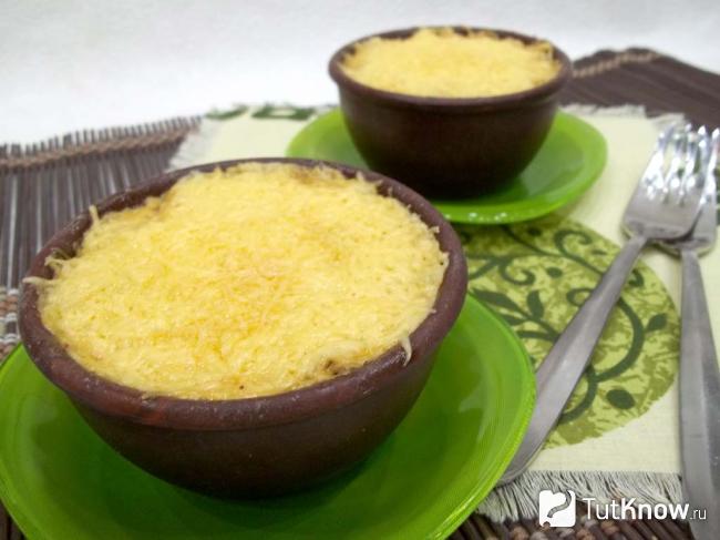 Готовый жульен с курицей и грибами