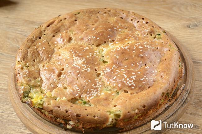 Готовый заливной пирог