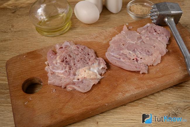 Отбитые куриные бёдра