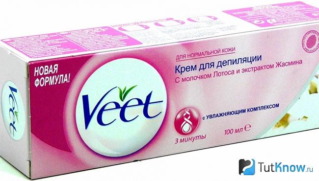 Упаковка с кремом для интимной депиляции
