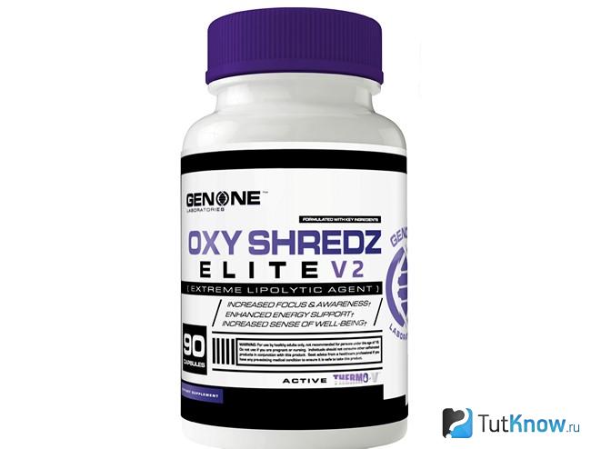 Банка с Oxy Shredz Elite крупным планом