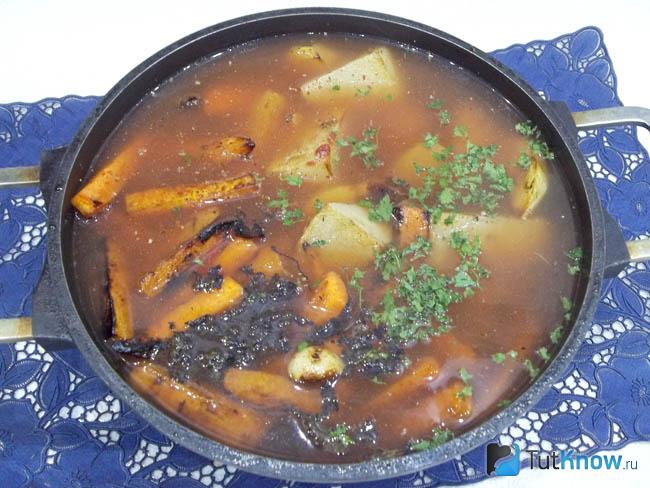 Продукты залиты водой
