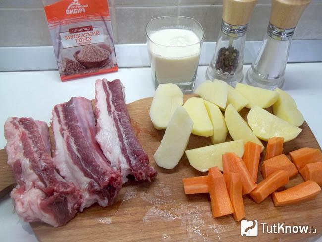 Мясо нарезано