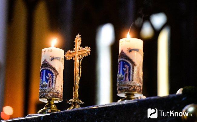 Рождественские свечи крупным планом