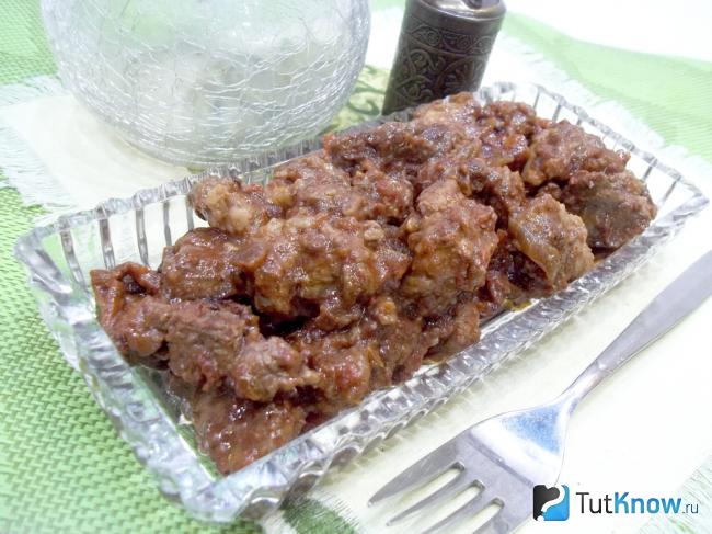 Готовое мясо в томатно-соевом соусе