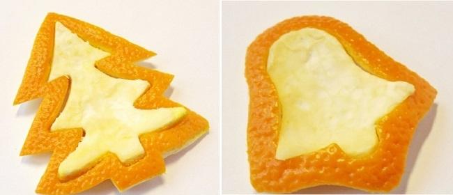 Две фигурки из апельсиновой шкурки