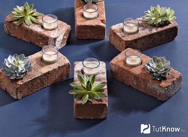 Декоративные украшения из старых кирпичей