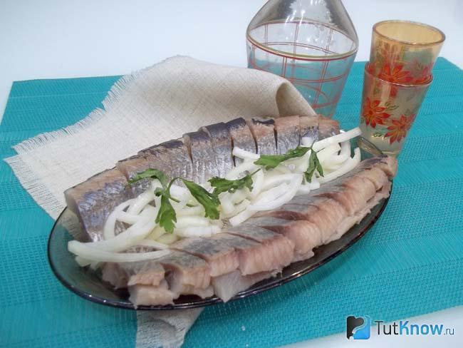Селедка полита маслом
