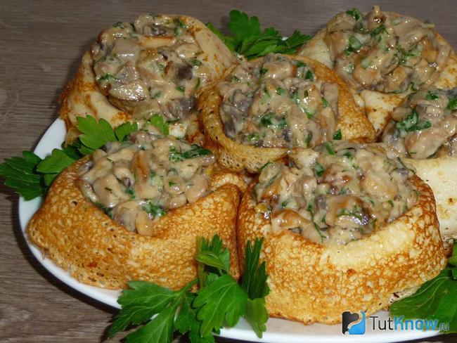 Блины розочки