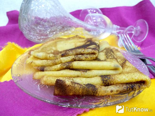 Готовые мандариновые блинчики