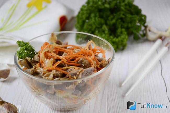 Как выглядит хе из куриных желудочков по-корейски