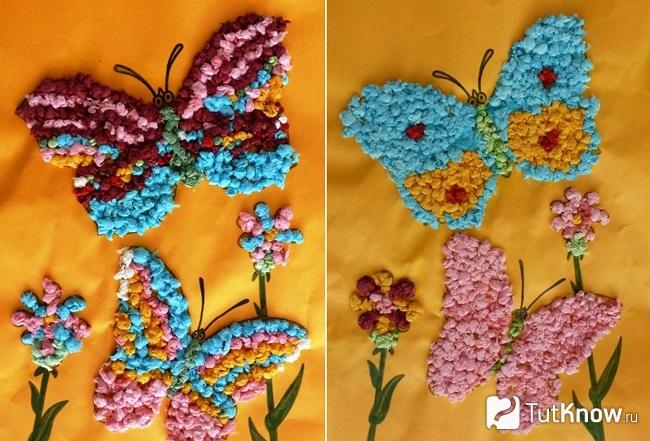 Красивые бабочки из салфеток