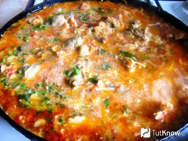 Готовое блюдо чахохбили из курицы