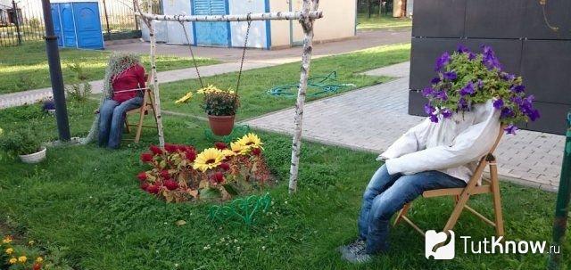 Дачные цветники в виде людей