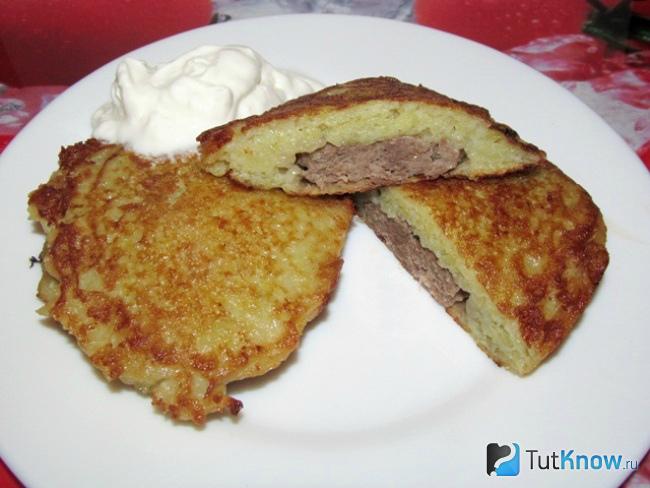 Драники с курицей и горчицей