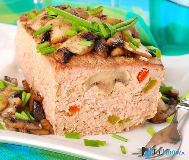 Мясной хлеб с грибами