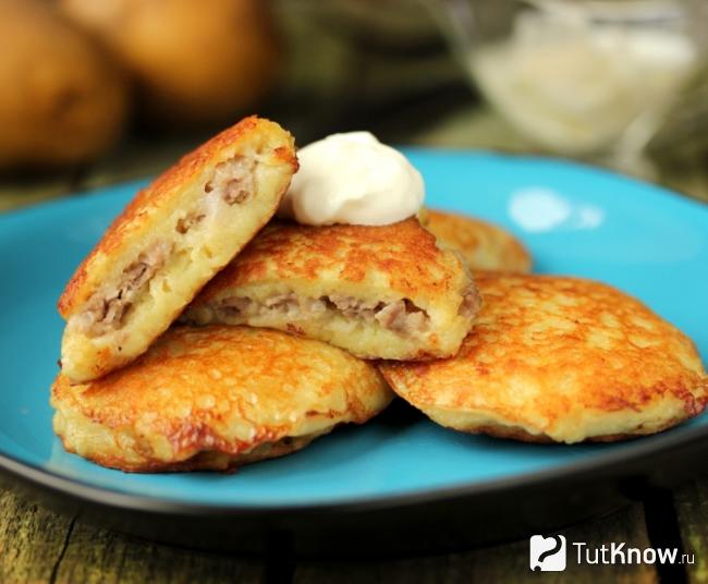 Драники с курицей