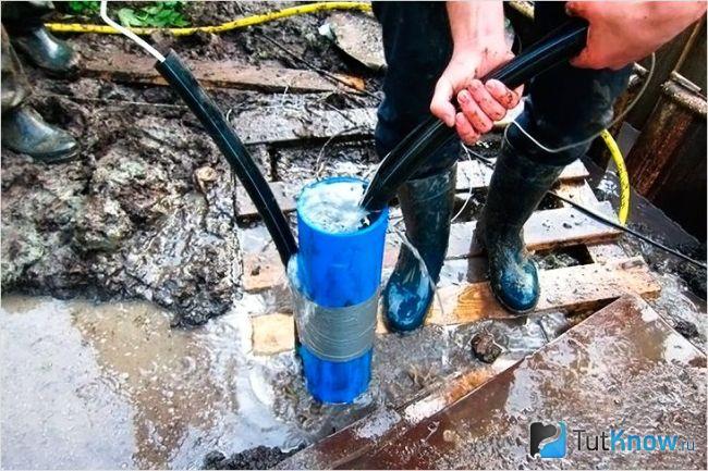 Очистка скважины насосом