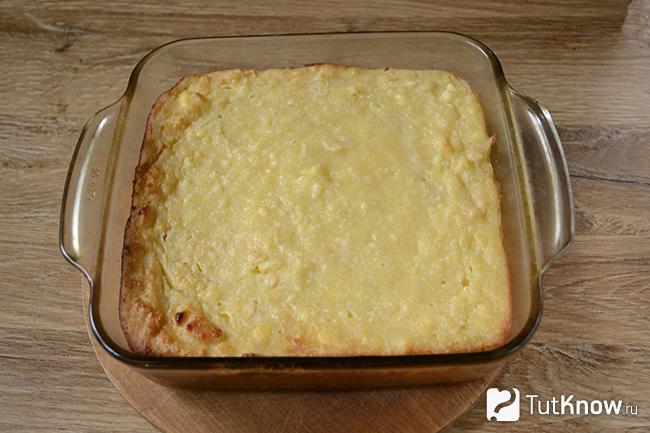 Готовая запеканка в стеклянной форме