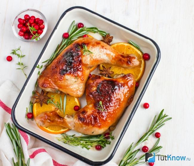 Курица с апельсинами, карри и медом