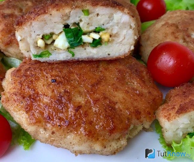 Зразы с яйцом и зеленым луком