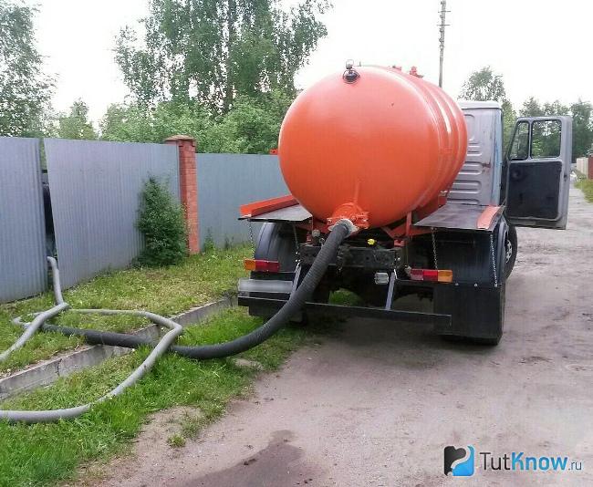 Очистка выгребной ямы ассенизаторской машиной