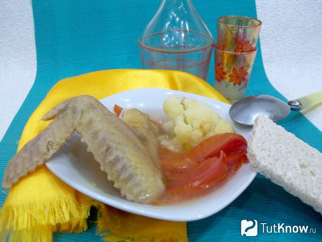 Готовый овощной куриный безуглеводный суп для похудения